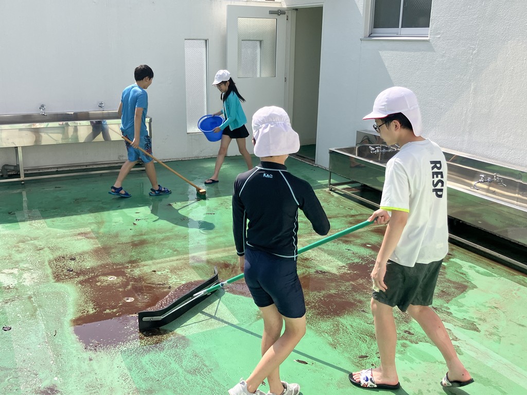 5・6年生 プール掃除