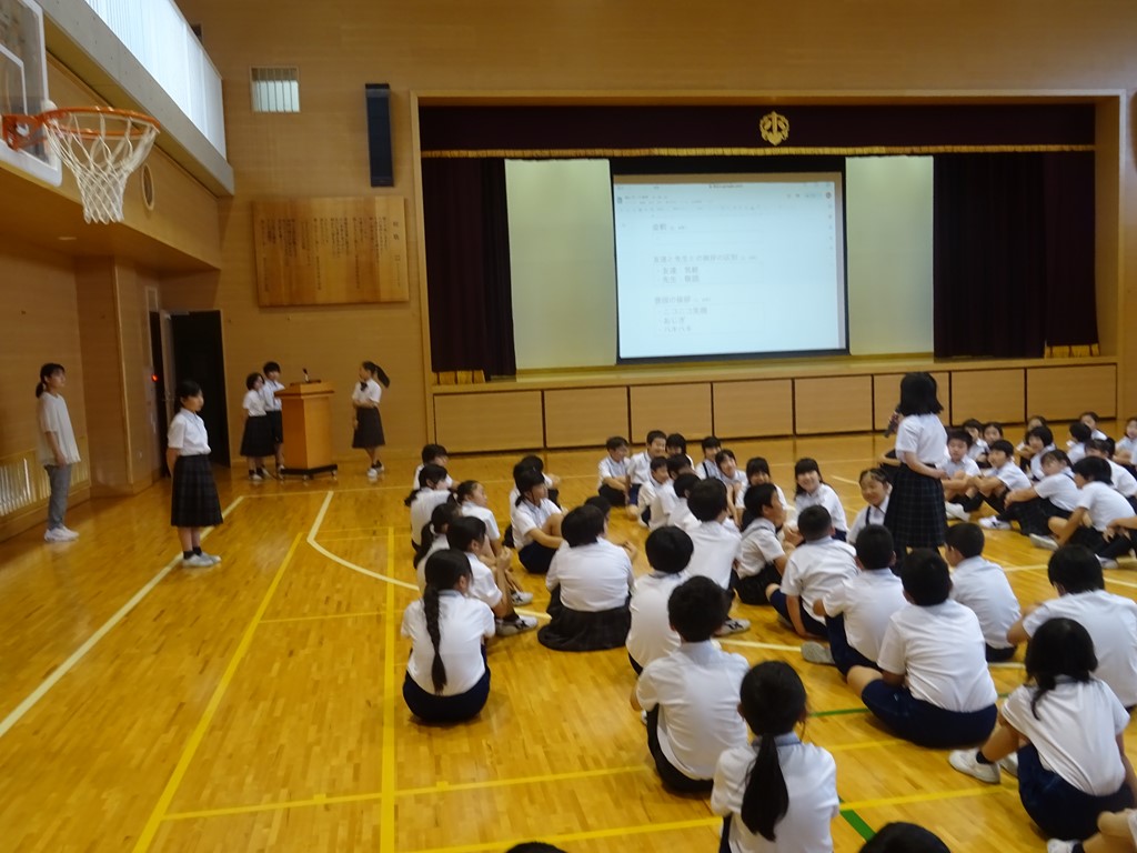 全校集会「あいさつ」